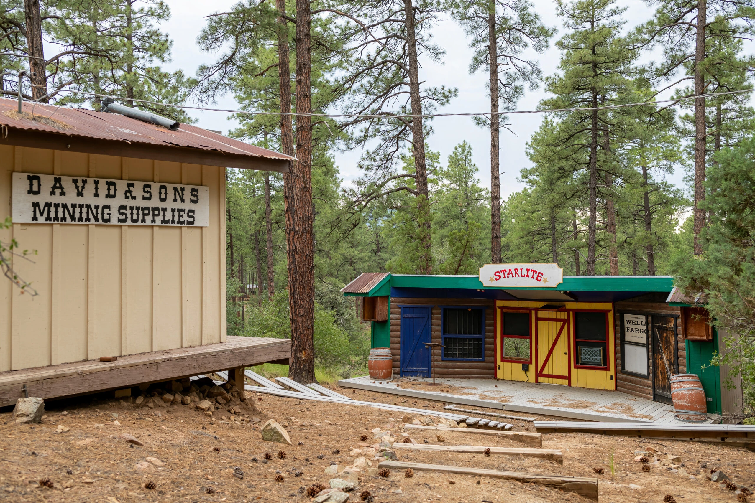 a small store in a forest