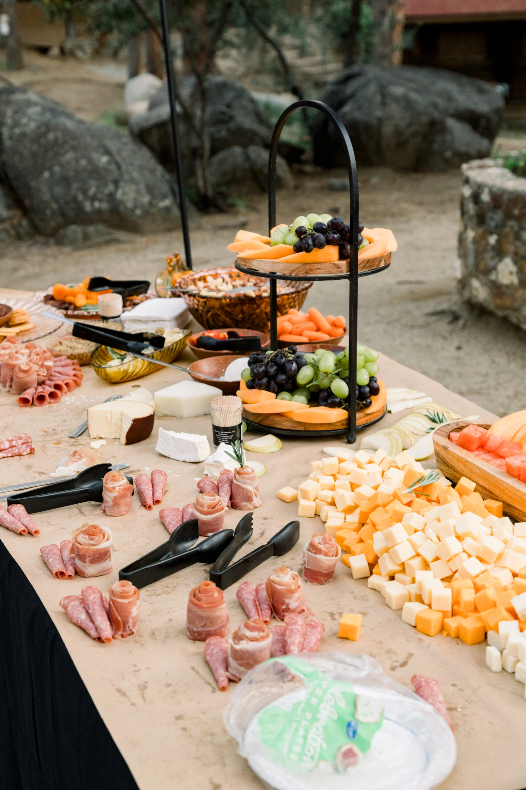 a table with food on it