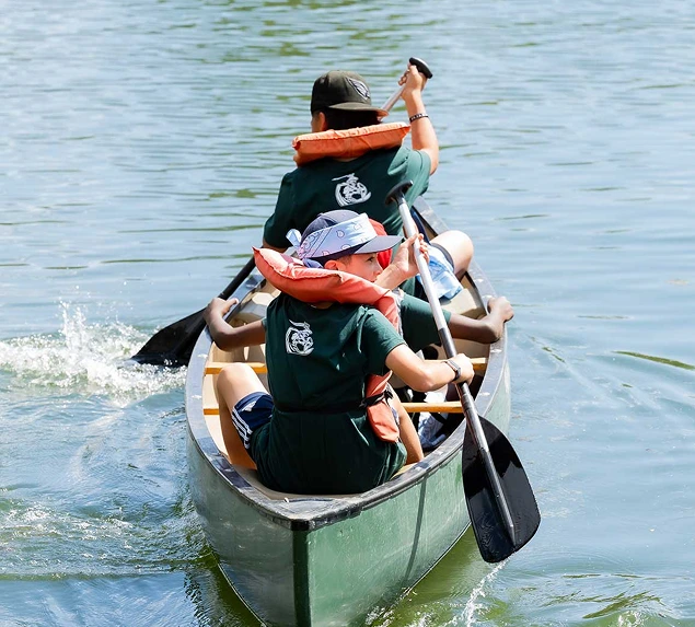 two people in a canoe